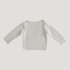Jamie Kay boy or girl rib knit sweater. Size 3Y Oatmeal Marle White